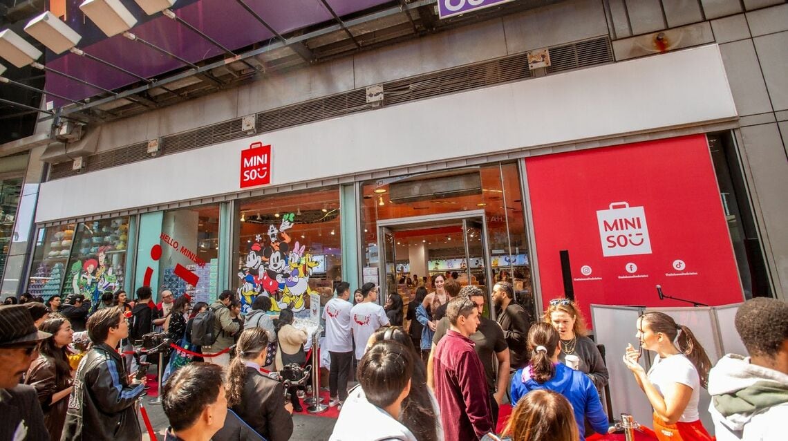 名創優品が2023年5月にニューヨークのタイムズスクエアにオープンしたグローバル旗艦店(同社ウェブサイトより)
