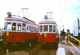 尻毛駅で交換するモ510形＝1976年（撮影：南正時）