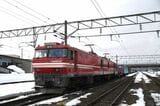 今回同乗したEH800形電気機関車。新幹線と在来線の共用走行区間に対応した機関車だ（記者撮影）