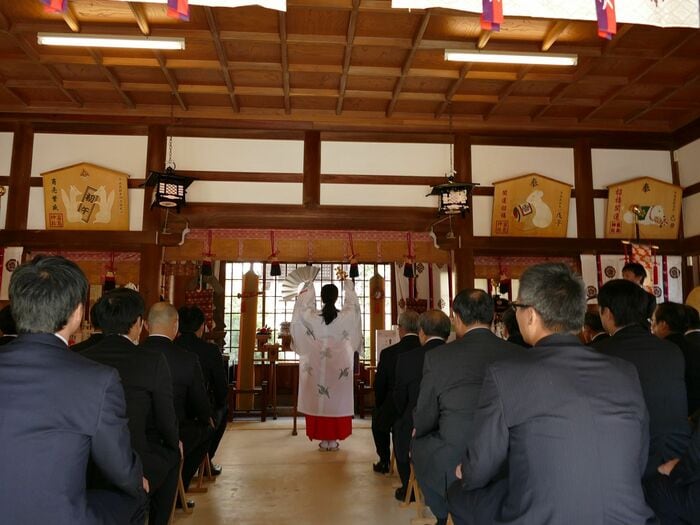 工事関係者が出席した安全祈願