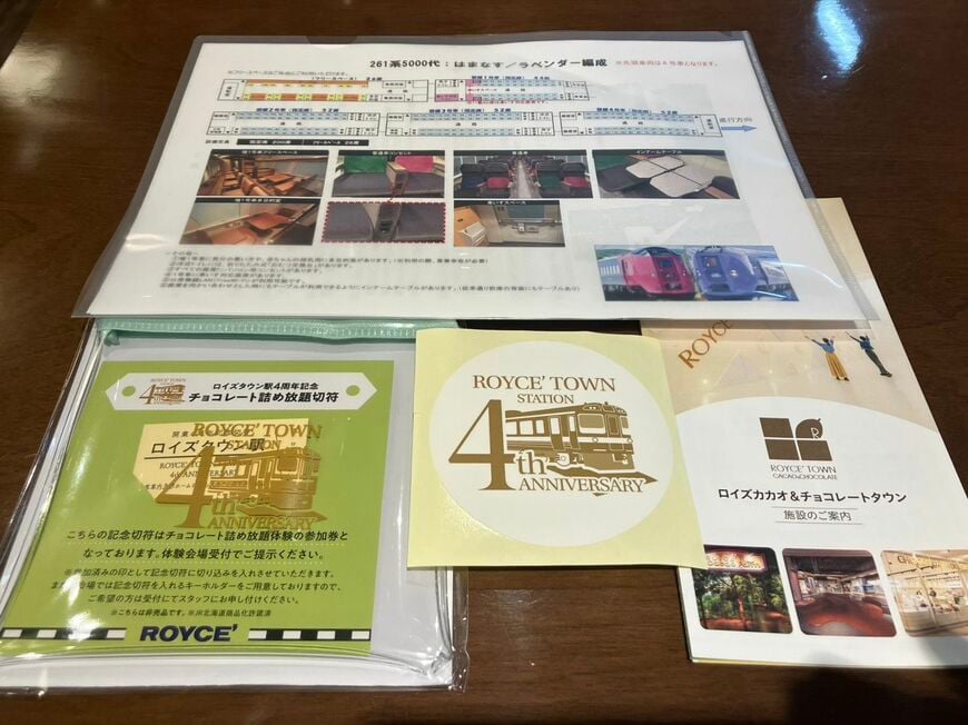 乗客に配布されたノベルティ（筆者撮影）