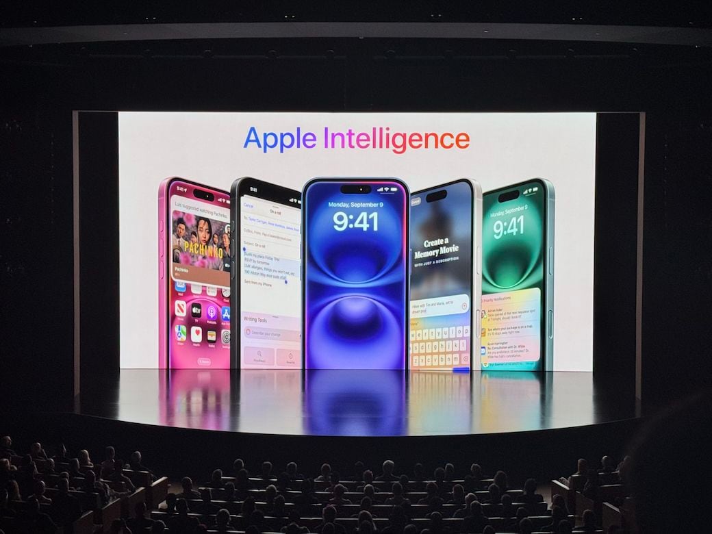 Apple Intelligence利用については、時間を割いて説明が加えられた（筆者撮影）