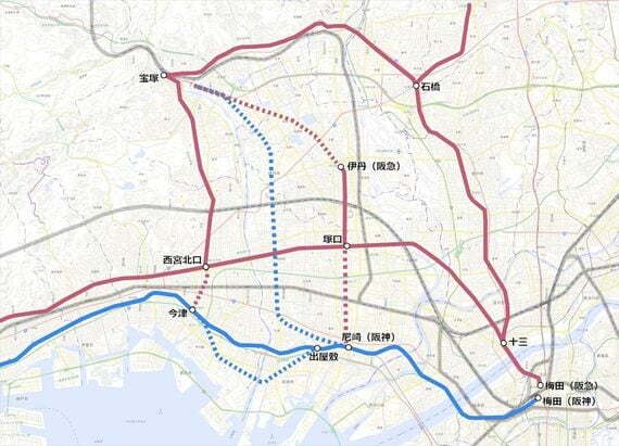 尼宝電鉄 許可ルート図