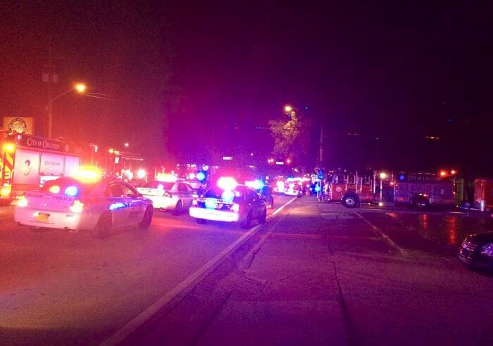 乱射事件直後の現場付近の様子