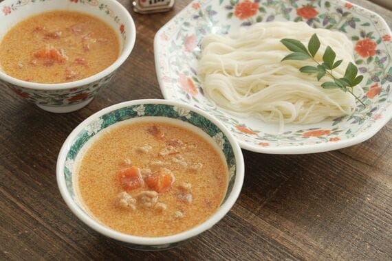 できあがった坦々そうめん