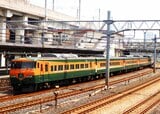 かつての80系電車を模した湘南色となった185系（撮影：南正時）