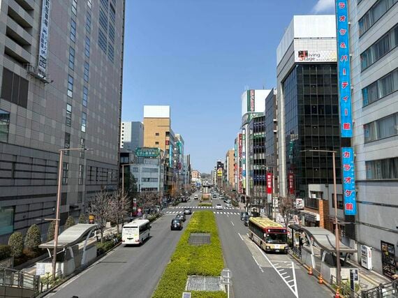 駅北口はオフィスが集まっている