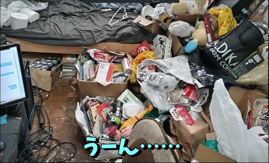 定期的に汚部屋を掃除する動画をYouTubeにあげているが……。掃除後を見てもあまり奇麗にはなっていない。《アフター画像》