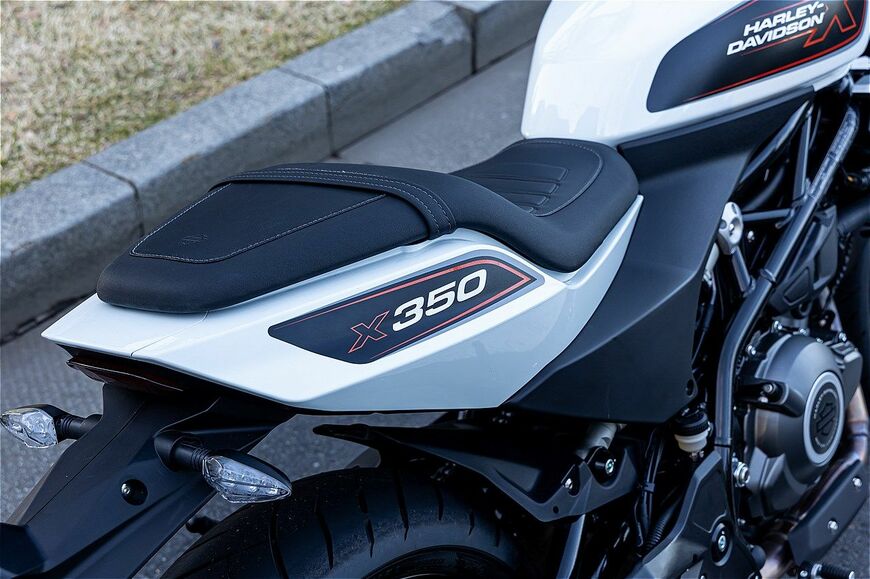 ハーレーダビッドソン新型「X350」のディテール（写真：三木宏章）
