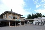 高野山駅の駅舎（記者撮影）