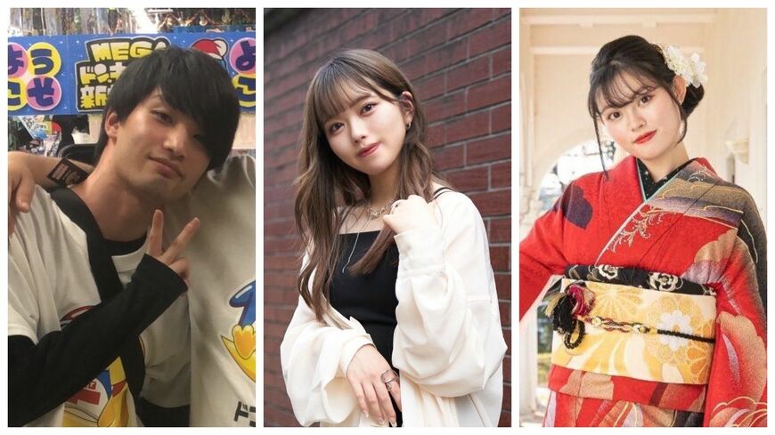 写真左より、加藤耀（東京理科大学 理工学部 数学科 3年） 、晄杏樹（青山学院大学 法学部 法学科 2年）、 河口叶（千葉大学 法政経学部 法政経学科 3年）