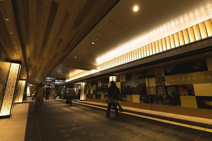 池上駅のコンコース。グランドオープン時は