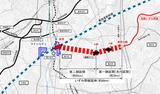 相鉄いずみ野線延伸計画は第一期区間（図のB駅まで）を優先として検討されている（画像：神奈川県環境共生都市課）
