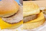 ゼッテリアではバンズのおいしさも進化中。左が現在、右がオープン当初のソーセージマフィン（筆者撮影）