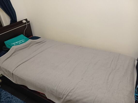 ベッドに敷いた様子