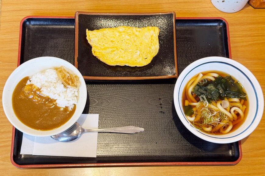 山田うどん 卵焼き＆ミニカレー丼朝定食