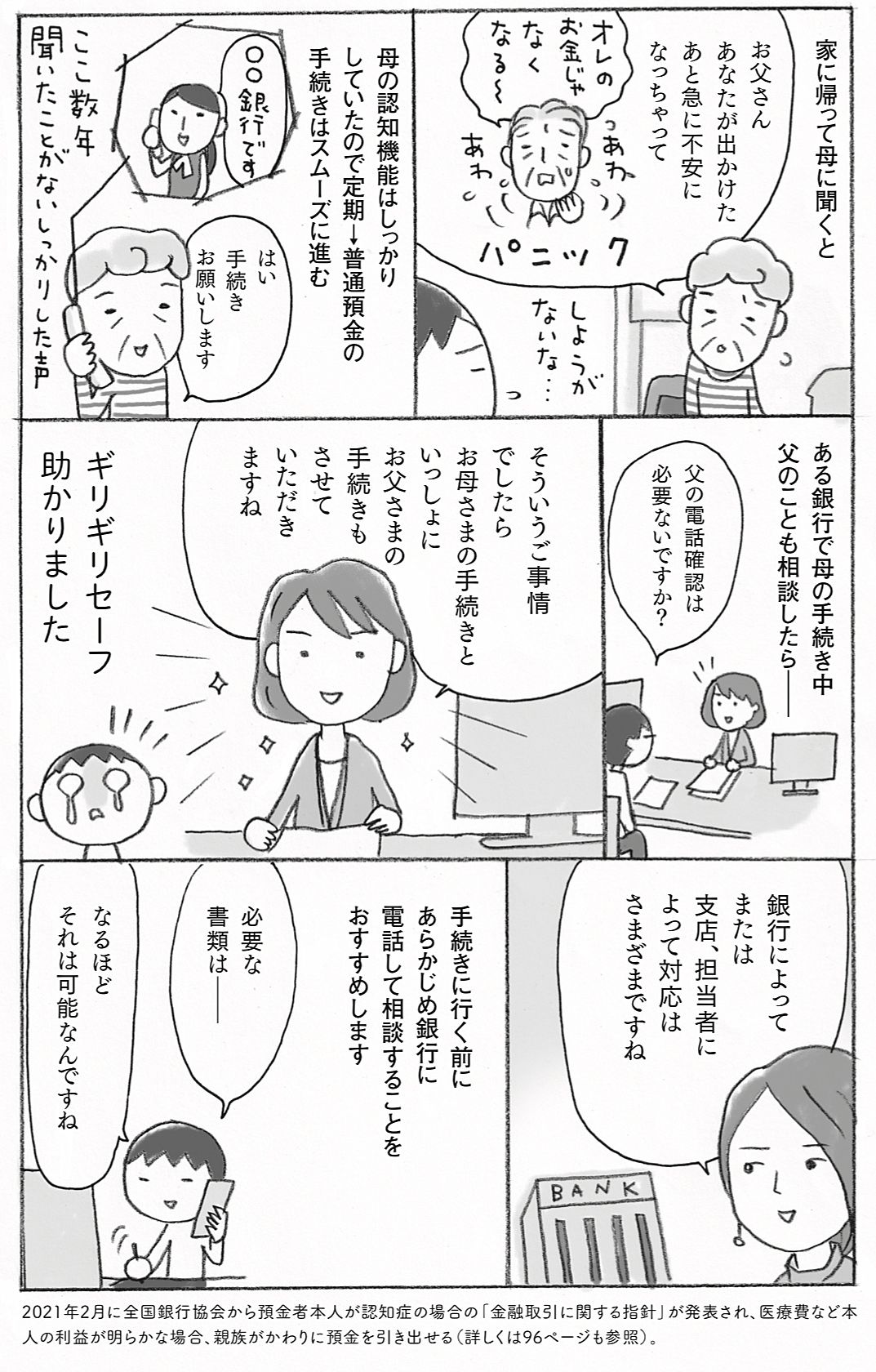 「マンガで解決 親の認知症とお金が不安です」の一コマ