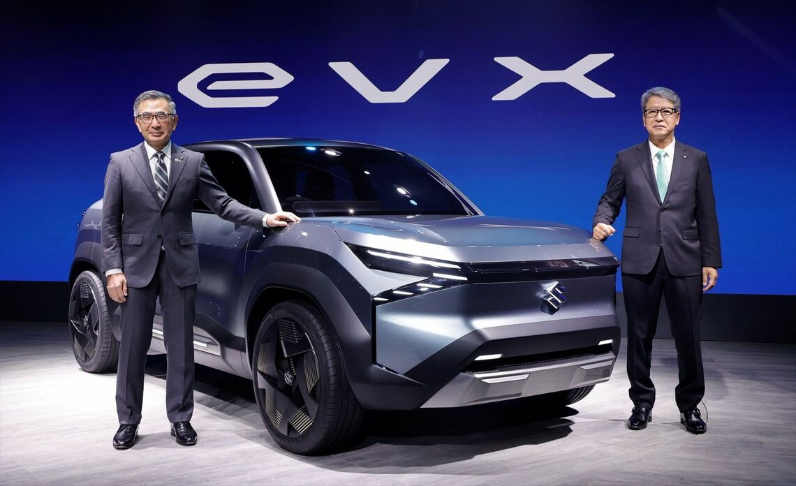 2023年にインドで初公開されたEVコンセプトモデル「eVX」（写真：スズキ）