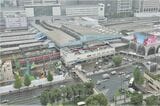 上層階からの品川駅の眺め（記者撮影）