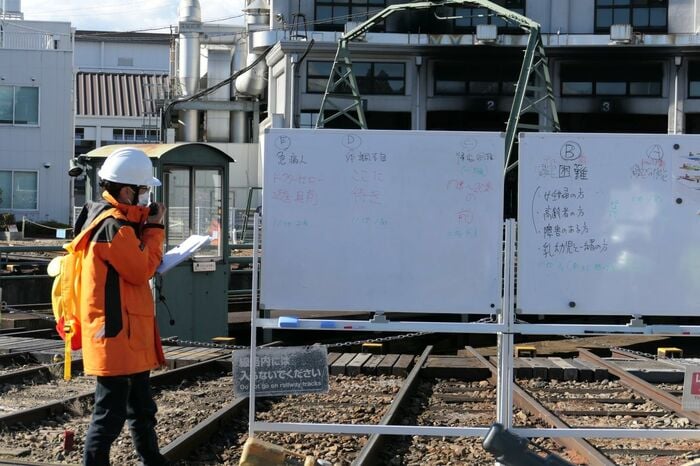 京都鉄道博物館の帰宅困難者対策訓練