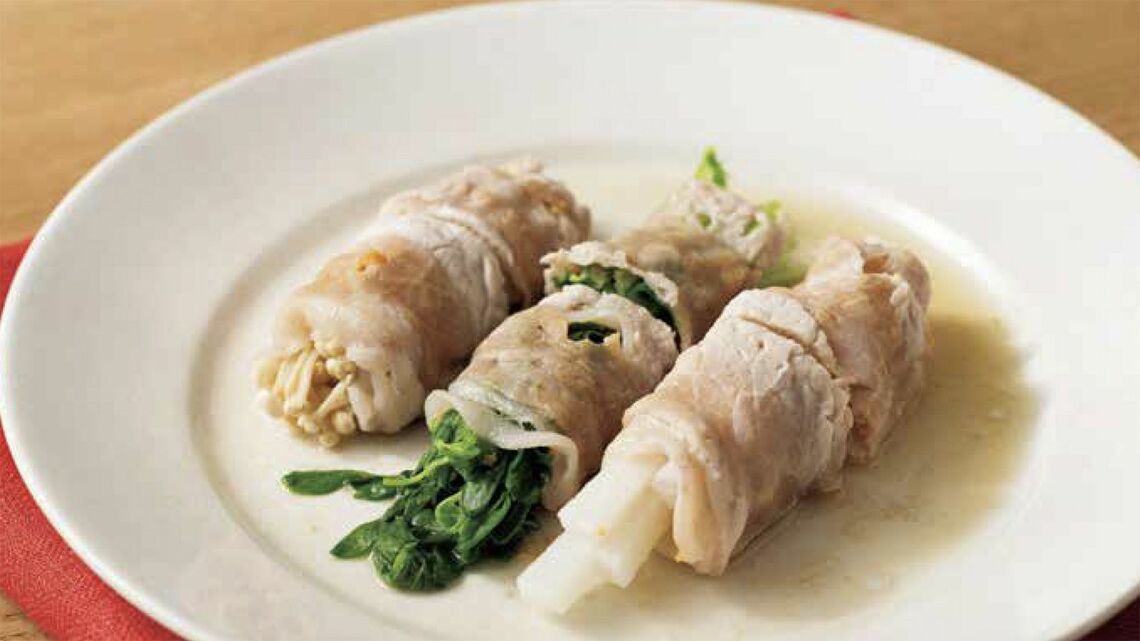 豚肉の野菜巻き蒸し