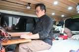 ハイエースの中