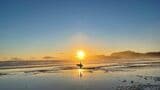材木座海岸の夕日