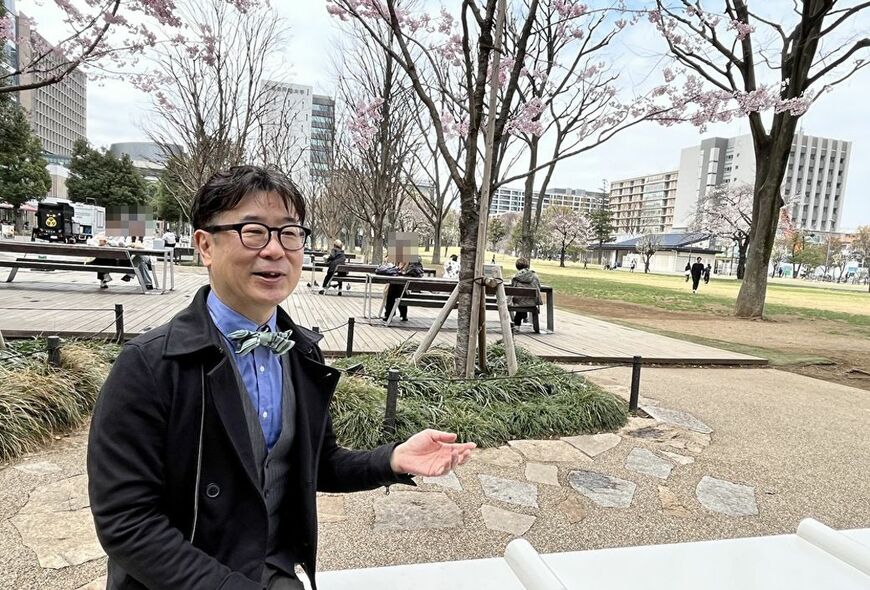 インタビューに応じる吉川有機さん（筆者撮影）