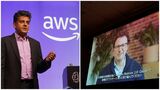 AWSのAI部門責任者、ヴァシ・フィロミン氏（左）と、アンソロピックのダリオ・アモデイCEO