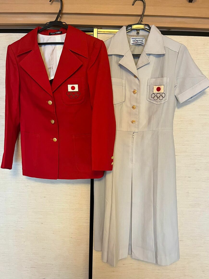 モントリオール五輪のときのバスケ女子のユニフォーム、片桐さんが着用したもの（写真：筆者撮影）