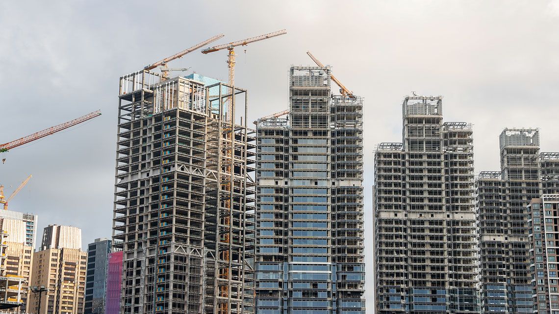 中国のマンション建設現場