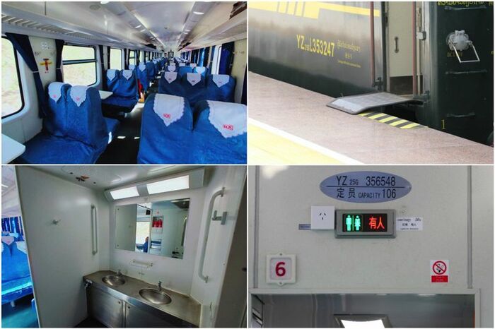 普通列車は渡り板利用。トイレ「有人」ではラオス人に意味