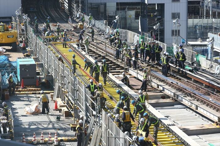 2016年11月の線路切り替え工事の様子
