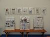 福島のオフィスには新聞の切り抜きが多数飾られていた