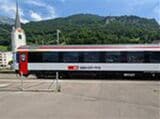 ゴッタルド・パノラマ・エクスプレスのフリューエレン駅。駅というよりも「停車場」と呼びたい雰囲気だ（写真：筆者撮影）