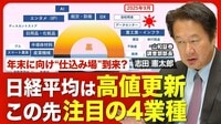 【年末相場どうなる？】投資マインドの変化／産業機械は底入れ？／航空･防衛を買えるチャンス／AIブームのこれから／非鉄が人気化／｢HV車｣起点の伸び／輸出関連の注目業種／金価格上昇の背景【ニュース解説】
