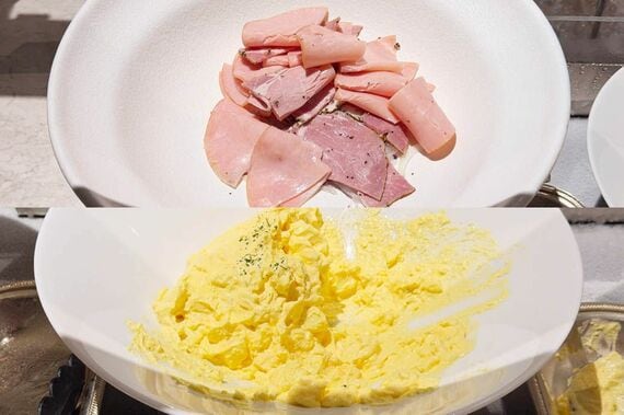 コールドミート、玉子サラダ