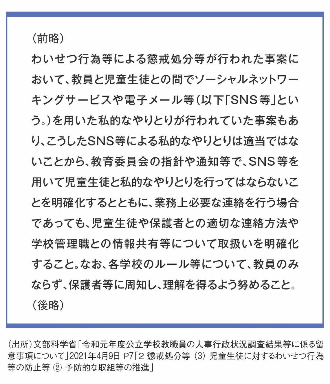 教員のSNS利用に関する通知