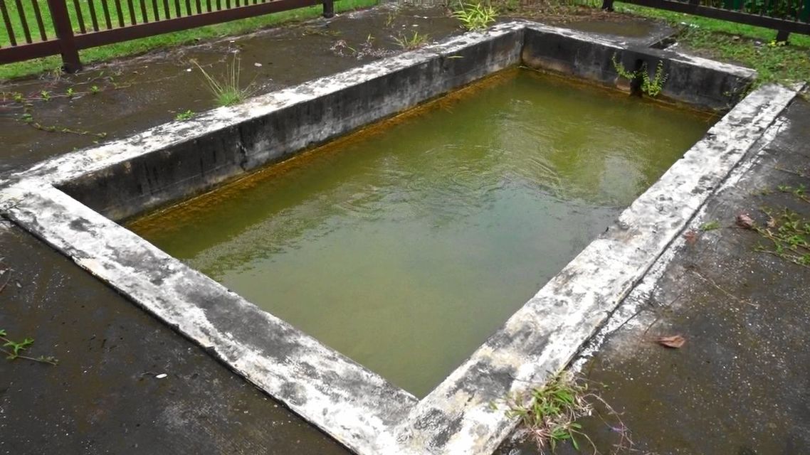 園内に残る日本軍の温泉施設