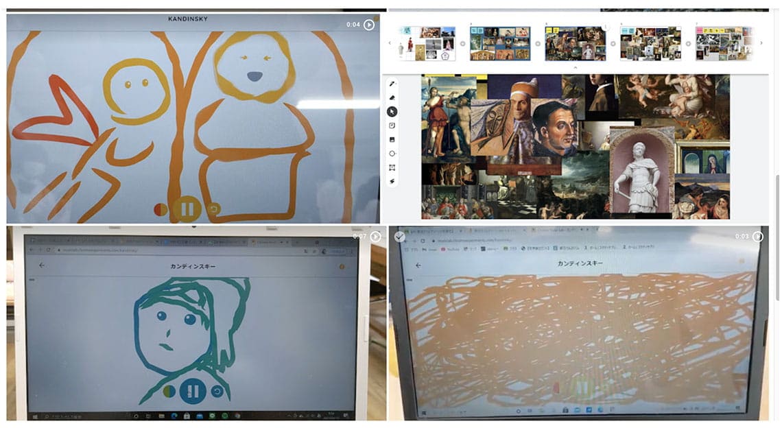 相模女子大学中学部・高等部での「名画が唄う」の実践（写真：新井氏提供）