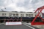 千曲川の左岸堤防で開いた開通セレモニー