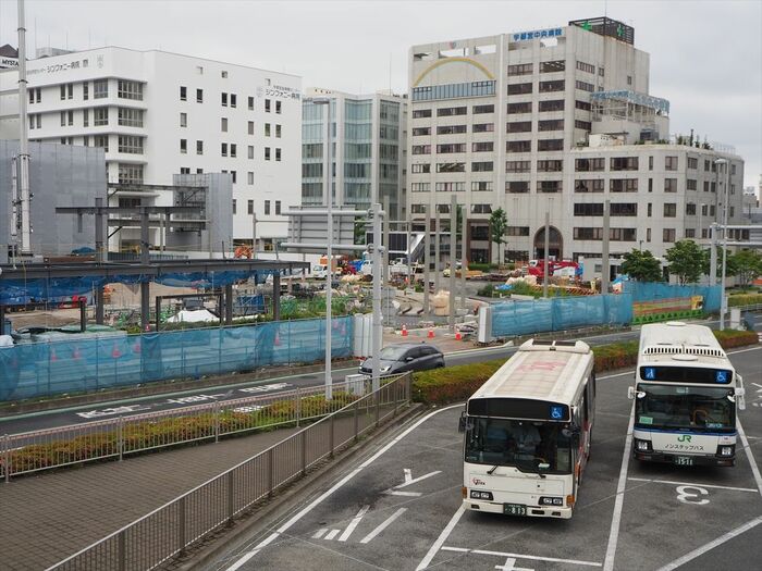 LRT乗り場の整備が進む宇都宮駅東口