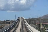 スカイラインの線路（記者撮影）