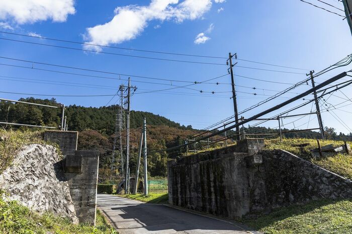 葛生駅の先に延びていた貨物線の跡