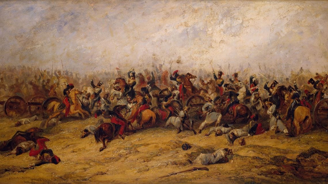 クリミア戦争での戦闘の様子を描いた油絵