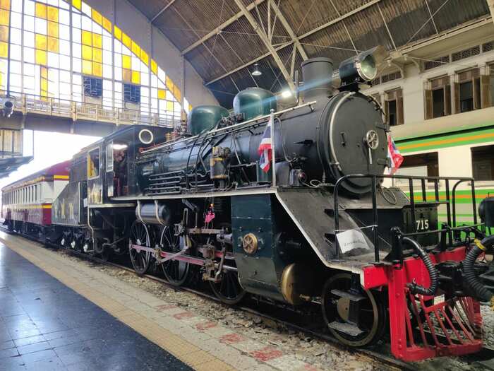 展示された動態保存SLの715号機（元C56 17）