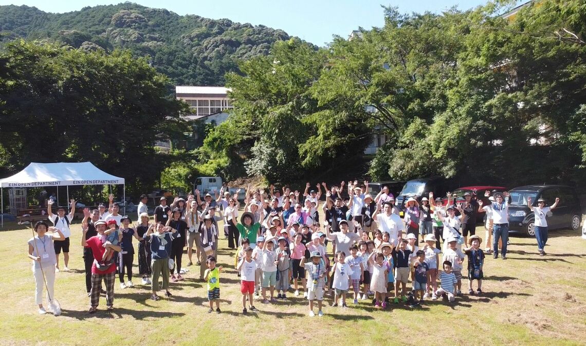 開学予定地で開かれたサマースクールの様子（うつほの杜学園設立準備会提供）