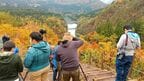 鉄道ファンで賑わう第一只見川橋梁の撮影地