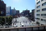 下り線のホーム上から見た東武橋方面（記者撮影）