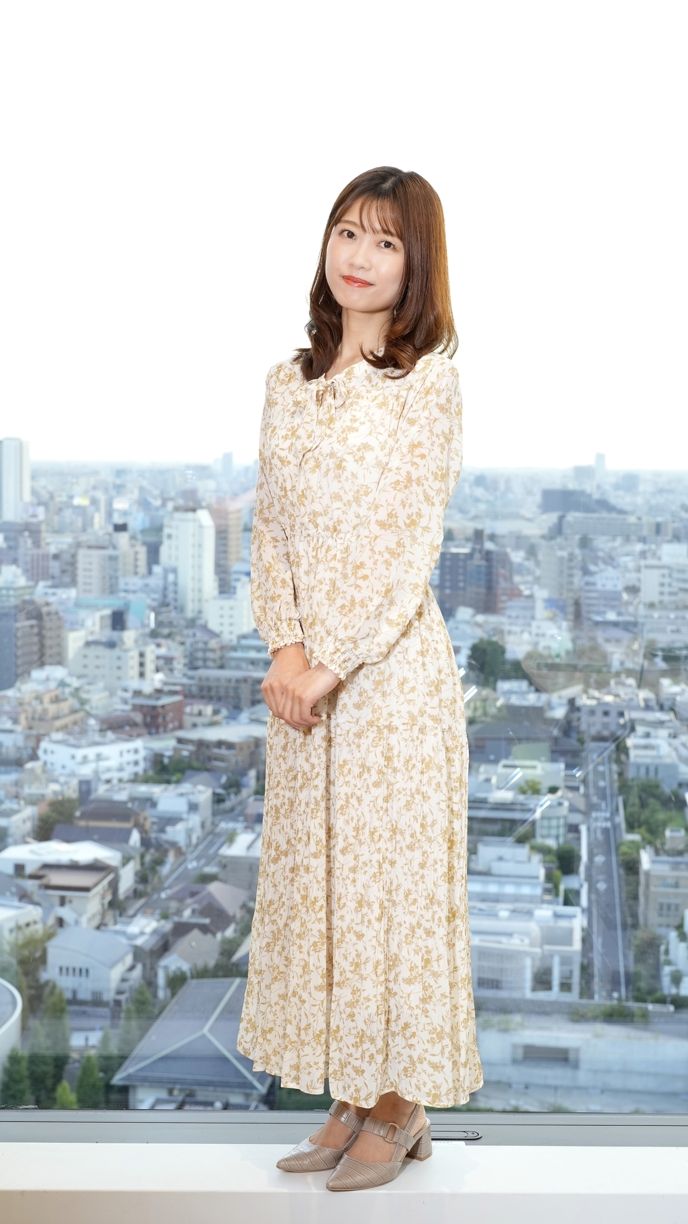 インタビュー時の西澤由夏アナ（撮影：梅谷秀司）